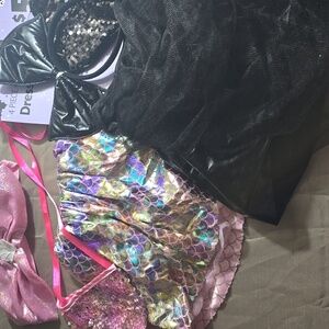 Kids Black Sequin Costume Set- Mermaid Dress Up